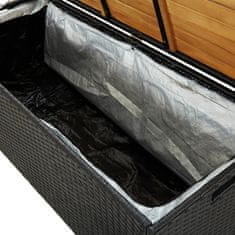 Petromila Zahradní lavice s úložným prostorem 120 cm polyratan černá