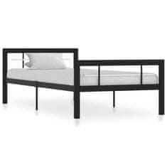 shumee Rám postele černý a bílý kov 90 x 200 cm