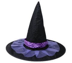 Čarodějnický klobouk fialově černý