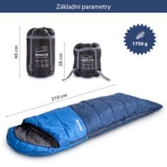 Třísezónní spací pytel Twin Zips -11,7°C, modrá