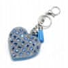 Klíčenka srdce přívěšek přívěšek krystaly taška klíče modrá barva