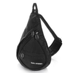 Módní černý sportovní batoh přes jedno rameno