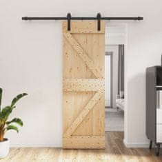shumee Posuvné dveře s kováním 70 x 210 cm masivní borové dřevo