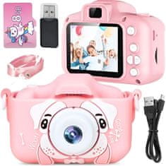 MG X5 Dog dětský fotoaparát + 8GB karta, růžový