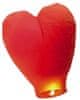 levnelampiony.eu Červený létající lampion přání - tvar srdce (hnědý vosk)