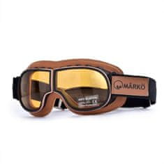MÂRKÖ B3 retro Café Racer brýle s výměnitelnými skly hnědé