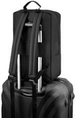 Cestovní batoh černá do letadla 40x20x25 RYANAIR, cestovní taška černá dámská pánská, lehká a prostorná,pohodlné kšandy,nepromokavý, lze nasadit na rukojeť cestovního kufru, 1 komora a 2 kapsy / ZG771