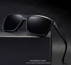 Camerazar Pánské sluneční brýle s čtvercovými polarizačními skly, UV-400 filtr, kovové panty