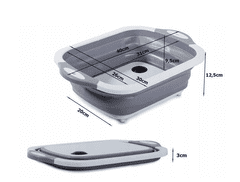 Verk Skládací silikonová mísa s dřezem a prkénkem 2v1