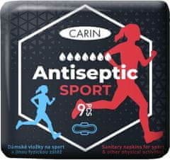 Carin Carin Antiseptic Sport ultratenké hygienické vložky s křidélky pro sport 9 ks