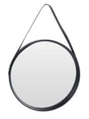 Koopman Černé dekorativní závěsné zrcadlo na popruhu 51,5 cm