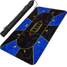 shumee Skládací pokerová podložka, modrá/černá, 200 x 90 cm