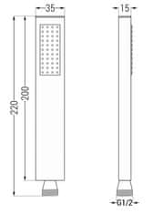 Mexen Cube dr02 podomítkový vanový set s vytokovou hubicí + slim sprcha 30 cm, černý (77503DR0230-70)