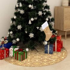 shumee Luxusní podložka pod vánoční stromek s punčochou žlutá 90 cm