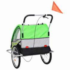 shumee Dětský vozík za kolo a kočárek pro běžce 2v1 zeleno-šedý