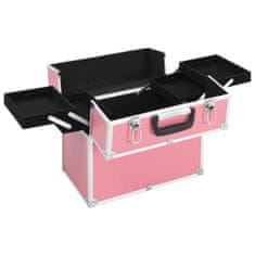 shumee Kosmetický kufřík 37 x 24 x 35 cm růžový hliník