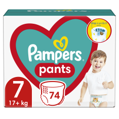 Pampers Plenkové Kalhotky Pants Velikost 7, 74 ks, 17kg+