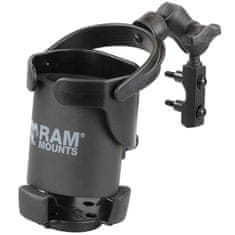 RAM MOUNTS sestava - držák nápojů Level Cup 32oz s krátkým ram. a základna s úchytem U-Bolt na řídítka
