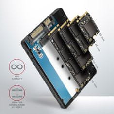 RSS-M2B, SATA - M.2 SATA SSD, interní 2.5" ALU box, černý