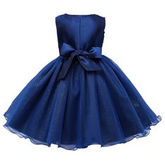 Northix Večerní šaty s mašlí a květinami - modrá 