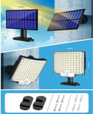 Solární LED svítidlo SLX-106 - pohybový senzor, DO, 106 LED